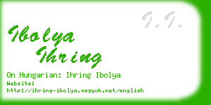 ibolya ihring business card